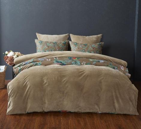Постельное белье "Kazanov.A." Колибри Каллиопа (олива золото) Велюр/Egypt Cotton, Евро