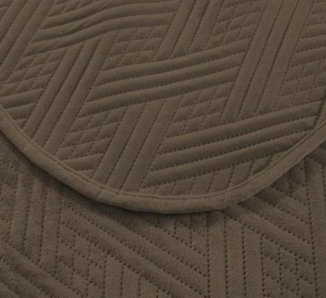 Покрывало из вареного бархата "KARTEKS" 03, 240х260 (50х70-2 шт), коричневый