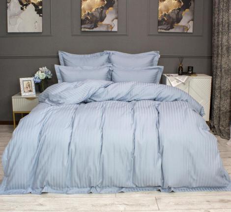 Постельное белье "Kazanov.A." Hotel (голубая платина) Страйп Сатин, Евро