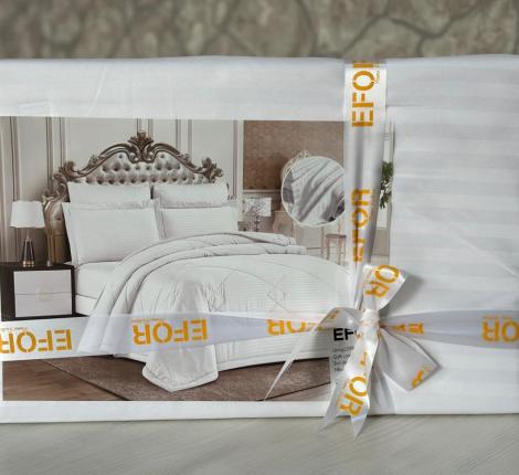 Постельное бельё EFOR SATEN BEAYZ белый (2 наволочки), Евро