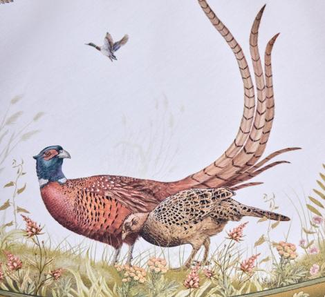 Скатерть круглая с пропиткой SANTALINO "ОХОТА" 150 см, белый