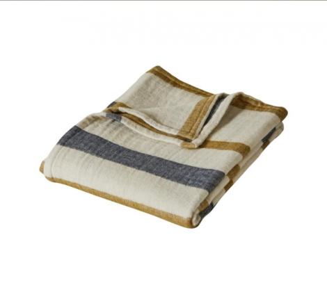Плед хлопковый "ALIZES" ochre 150х170, оливковый