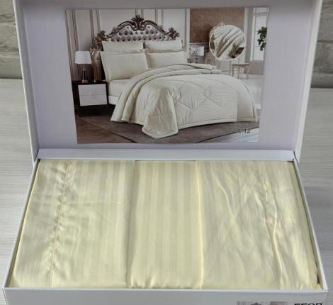 Постельное бельё EFOR STRIPE SATEN A-12 (кремовый), Евро