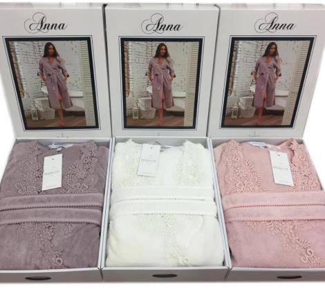 Халат женский махровый Maison D'or "ANNA" M(46)-l(48), фиолетовый