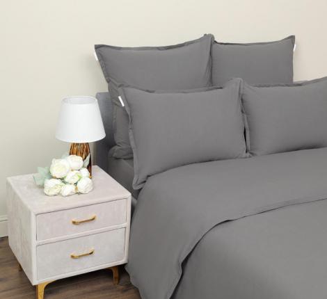 Постельное бельё "Sofi de Marko" Саммер (темно-серый) Варёный хлопок, Евро