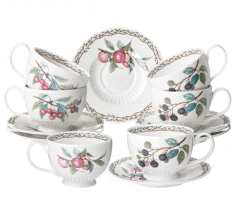 Чайный набор "FRUIT GARDEN" на 6 персон, 12 предметов (260 мл)