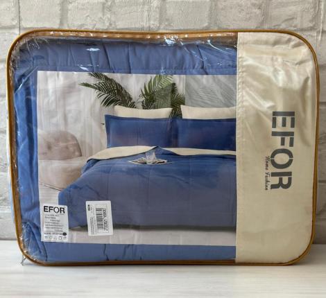 Постельное бельё c одеялом EFOR SATEN KREM/A.MAVI (кремово-голубой), Евро