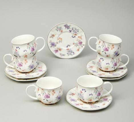 Чайный набор "ВРЕМЕНА ГОДА" 42-568 на 6 персон, 12 предметов (250 мл)