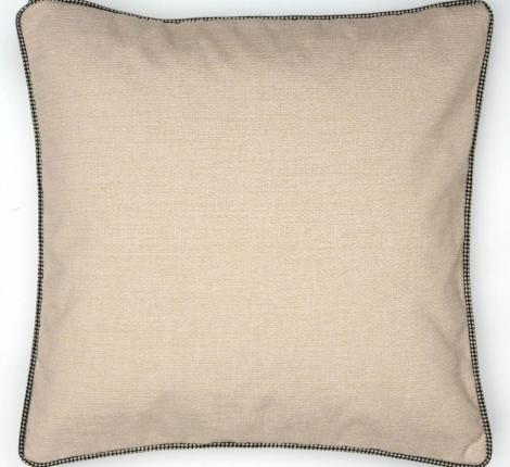Подушка декоративная "TACTO" 45х45, кремовый (кант серо-белая клетка)