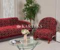 Комплект покрывал "Karteks" на диван 160х220 и два кресла 90х160 РОМБ, бордовый