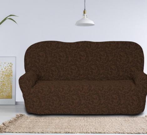 Чехол на 3-х местный диван "KARTEKS"  KAR 013-07, кофейный