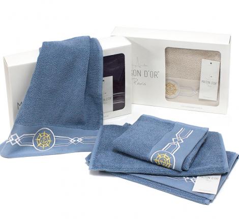 Салфетки махровые с вышивкой Maison D'or "ELEGANZE MARIN" 30х50-4шт., бежевый