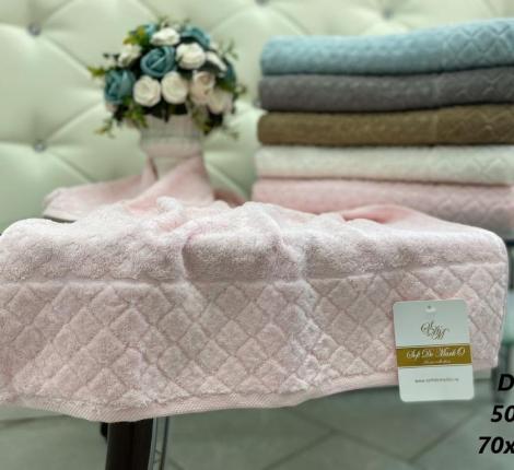 Полотенце махровое "Sofi de Marko" DELTA (пудра), 50х90
