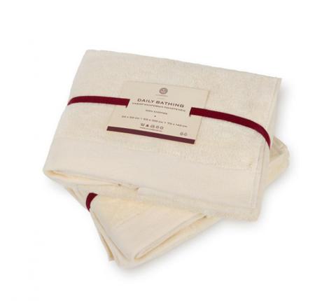 Комплект махровых полотенец "DAILY BATHING" (30x50,50x100,70x140, экрю