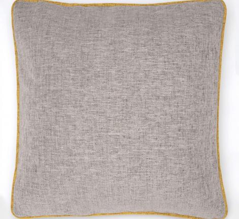 Подушка декоративная "SPLENDID" 45х45, серый (кант желтый)