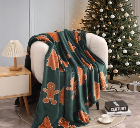 Плед "Sofi de Marko" Christmas Сake (зеленый) Велсофт, 150х200