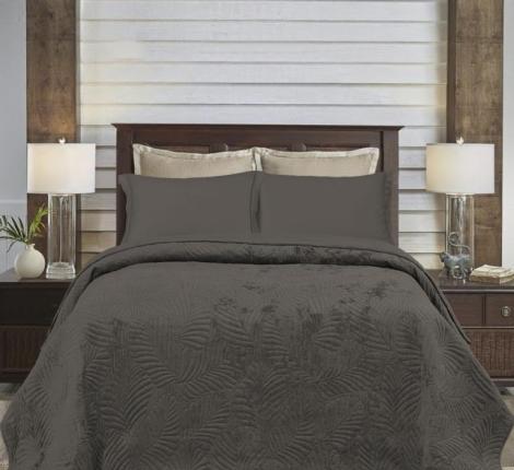 Покрывало из вареного бархата "KARTEKS" 04, 240х260 (50х70-2 шт), серый