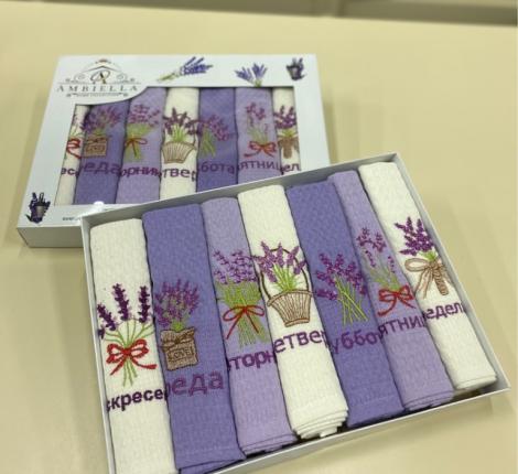 Набор вафельных салфеток "AMBIELLA" ЛАВАНДА, 40х60-7 шт.