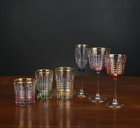 Набор высоких стаканов 6 штук "TAURUS LIGHT" хрустальное стекло, высота 12 см