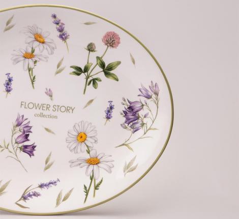 Блюдо овальное "FLOWER STORY", 31,5*25,5*3 см