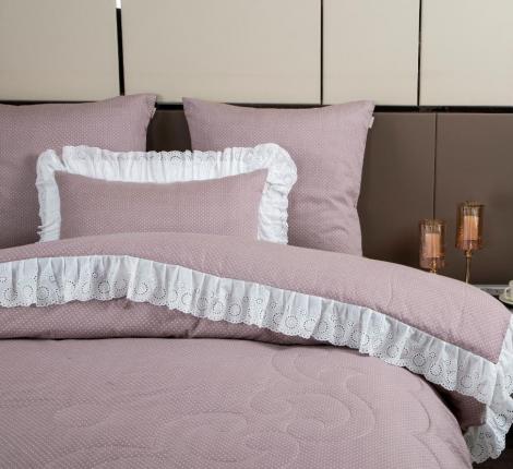 Постельное бельё с одеялом "Kazanov.A." Писели (пыльная роза жемчуг) Сатин, Евро