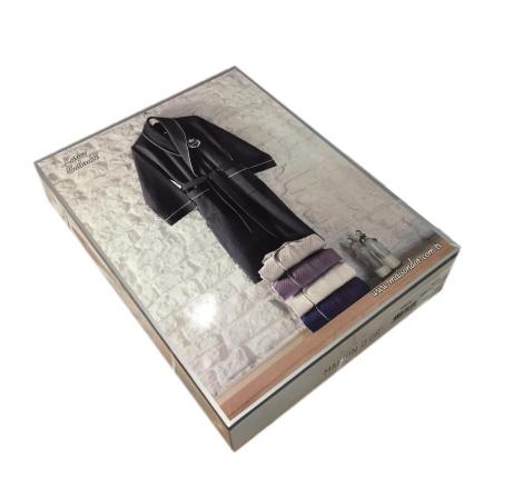 Халат мужской вафельный Maison D'or "KARIUS" серый, 5XL(58)/6XL(60)