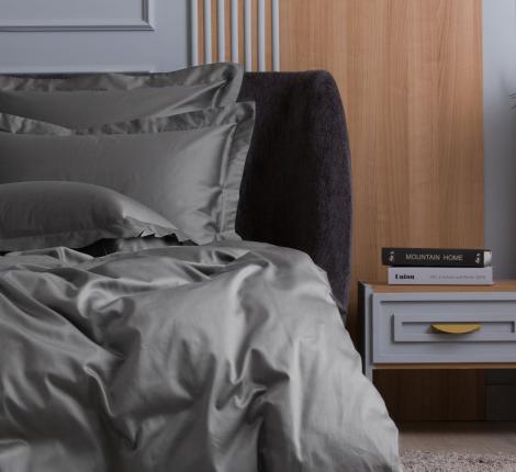 Постельное белье "GRAPHITE ALLURE GRASS" 391825070 Мако-Сатин, Семейный