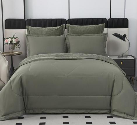 Постельное белье с одеялом "Sofi de Marko" Энрике (хаки-м) Велюр, Семейный