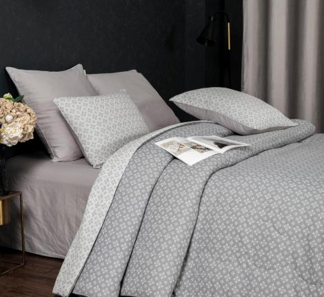 Постельное белье с одеялом "Kazanov.A." Кемер (серебро бежевый) Муслин, Евро