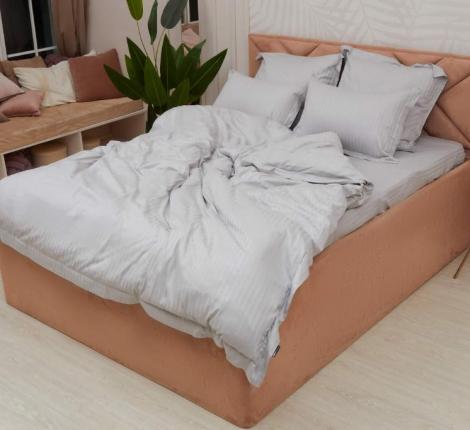 Постельное белье "Sofi de Marko" Моне (серый) Страйп Сатин, 1,5 спальный