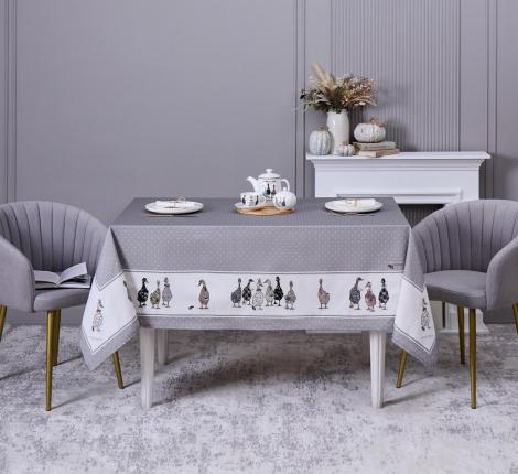 Скатерть с пропиткой "FAMILY FARM" 160х220 см, серый