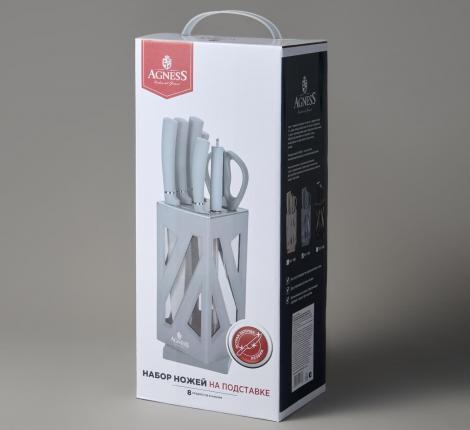 Набор кухонных ножей "AGNESS" 911-761 на вращающейся подставке, 8 предметов
