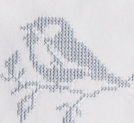 Постельное бельё детское BOVI "СИНИЧКИ" Перкаль, белый/голубой