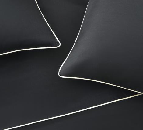 Постельное бельё "KARTEKS" сатин однотонный с кантом HK-08 (тёмно-серый), Евро