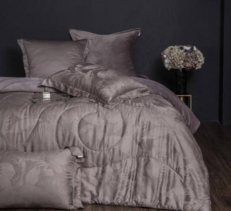 Постельное белье с одеялом "Kazanov.A." Lindor J'Adore (капучино) Велюр/Тенсел, Семейный