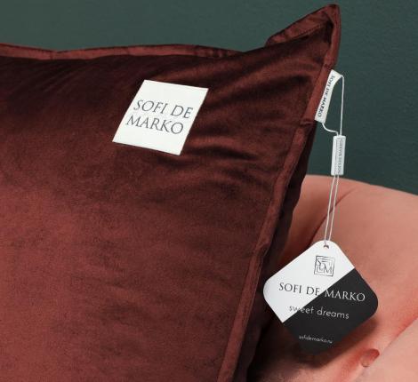 Подушка декоративная "Sofi de Marko" Ноэми (бордо) Велюр, 55х55