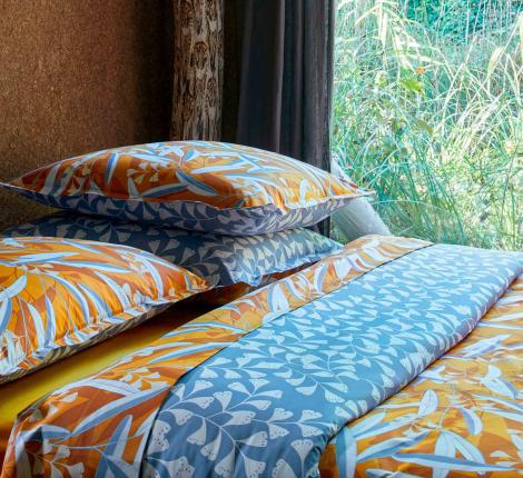 Постельное бельё "Blanc des Vosges" BOTANICO OCHRE (желтый) перкаль, Евро