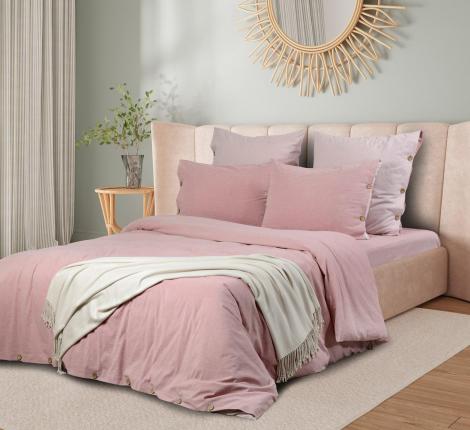 Постельное бельё Sharmes "Rustic melange" Евро, розовый