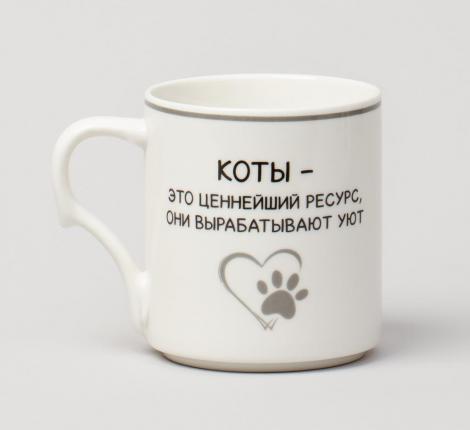 Набор кружек 4 шт. на металлической подставке "MEOW", 368 мл