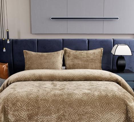 Покрывало &quot;Sofi de Marko&quot; Деварта (бежевый) Бархат, 160x220