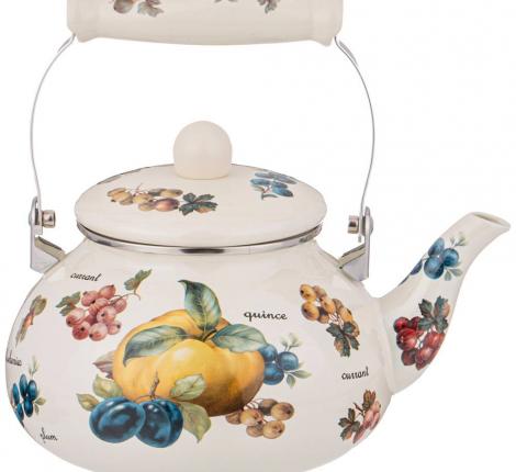 Чайник эмалированный "ФРУКТЫ", 2,5 л