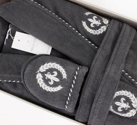 Халат мужской махровый с капюшоном Maison D'or "SEYMOUR" антрацит, XL(50)/2XL(52)