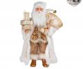 Санта с подарками "GOODWILL" (золотой с кремовым), высота 46 см