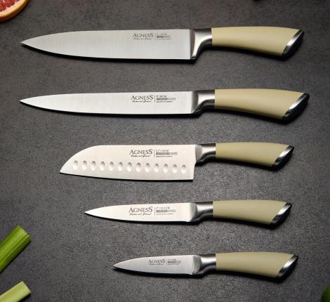 Набор кухонных ножей "AGNESS" с магнитным держателем 911-041, 6 предметов