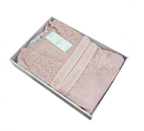 Халат женский махровый Maison D'or "ANNA" XS(42)-S(44), пыльная роза