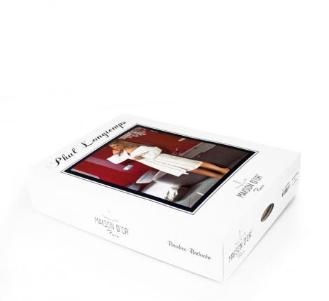 Халат женский махровый с капюшоном Maison D'or "PHUL" (фиолетовый), XL(50)-XXL(52)