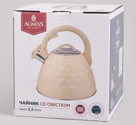 Чайник со свистком "AGNESS" 940-031, 3.3 л