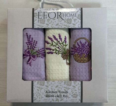 Набор кухонных салфеток "EFOR" (3шт) (40*60) ЛАВАНДА