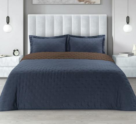 Покрывало PMO-56 синий-коричневый, Евро (230х250)