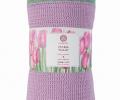 Плед с кантом Luxberry "TULIP" Хлопок 150х200, фиалка/базилик